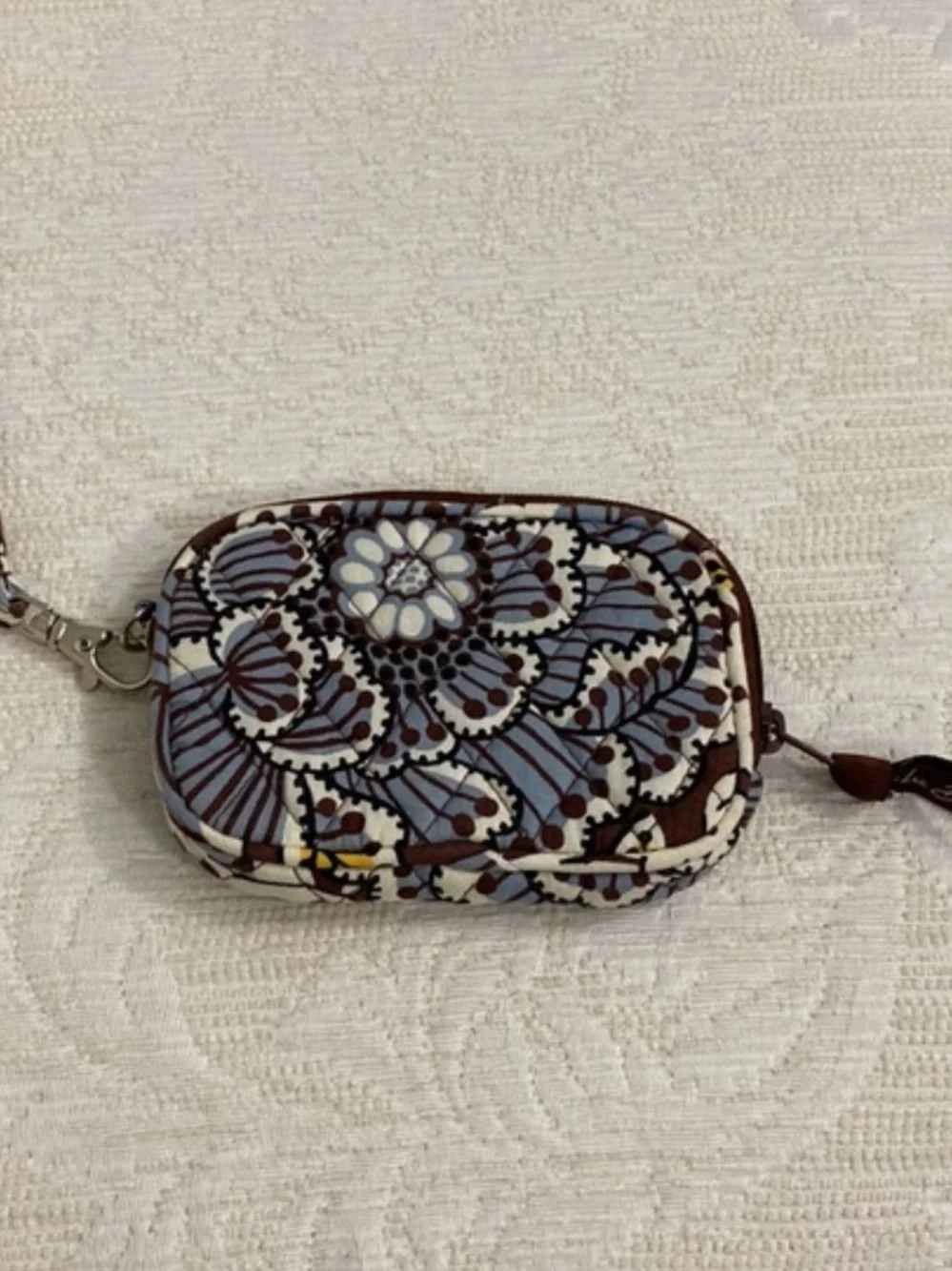 Vera Bradley Brown Floral Wristlet Card & Key Holder